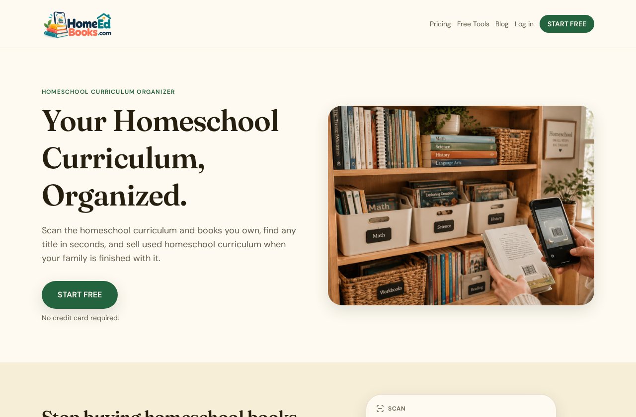 HomeEdBooks.com | Curriculum Inventory Tracker live website preview